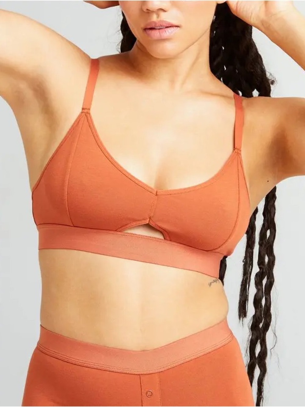 Richer Poorer Cotton Cutout Bralette Redwood Orange Size Medium - Picture 6 of 7
